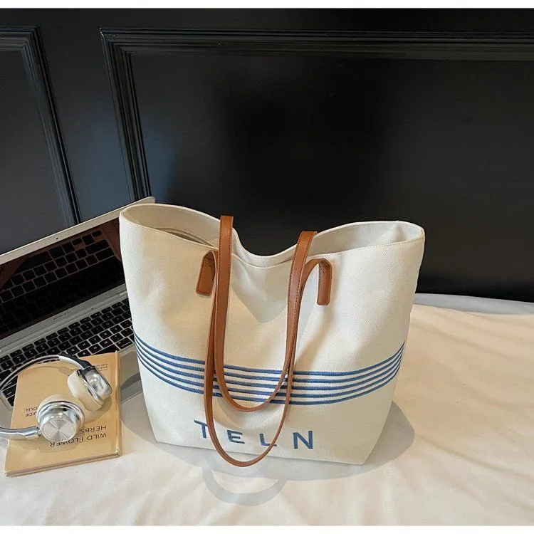 Canvas Tote Bag Women Large Capacity Casual Shoulder Bag - 5