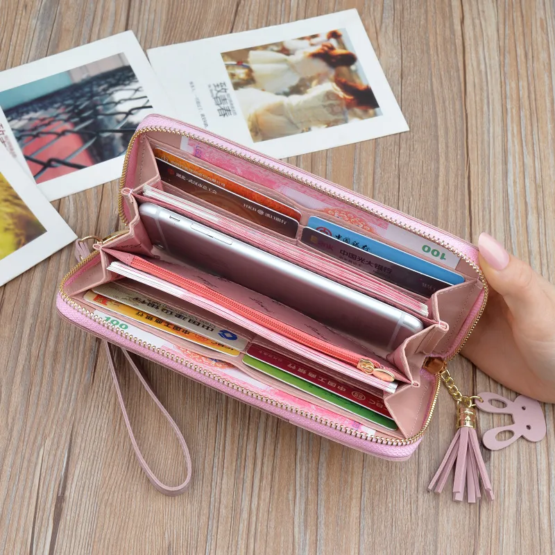 Long Zip Wallet with Fringe, Large Capacity Phone Purse, Crossbody Bag for Women - 4