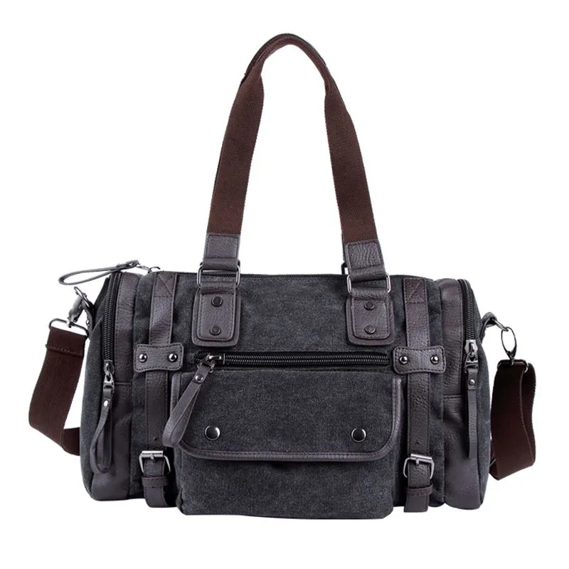 Men's Canvas Messenger Bag, Durable Crossbody Shoulder Bag for Work & Travel - 1