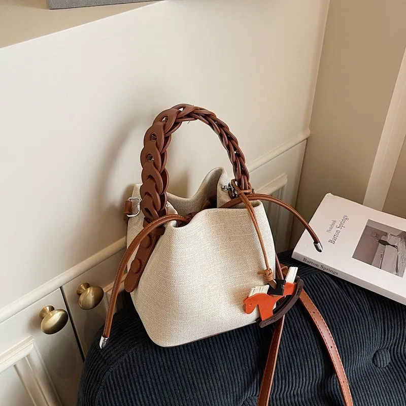 Canvas Bucket Bag 2025 Women's Shoulder Tote Bag Fashion - 1