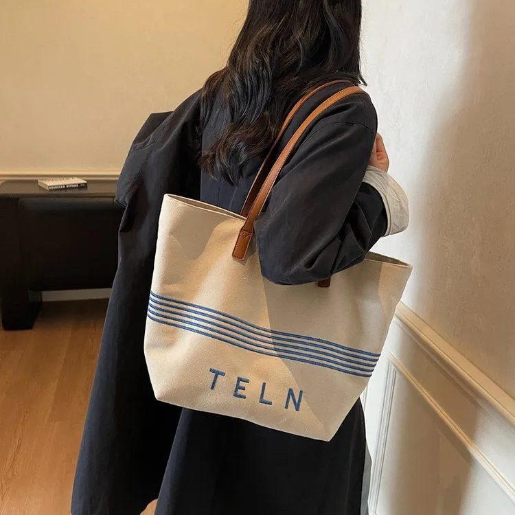 Canvas Tote Bag Women Large Capacity Casual Shoulder Bag - 2