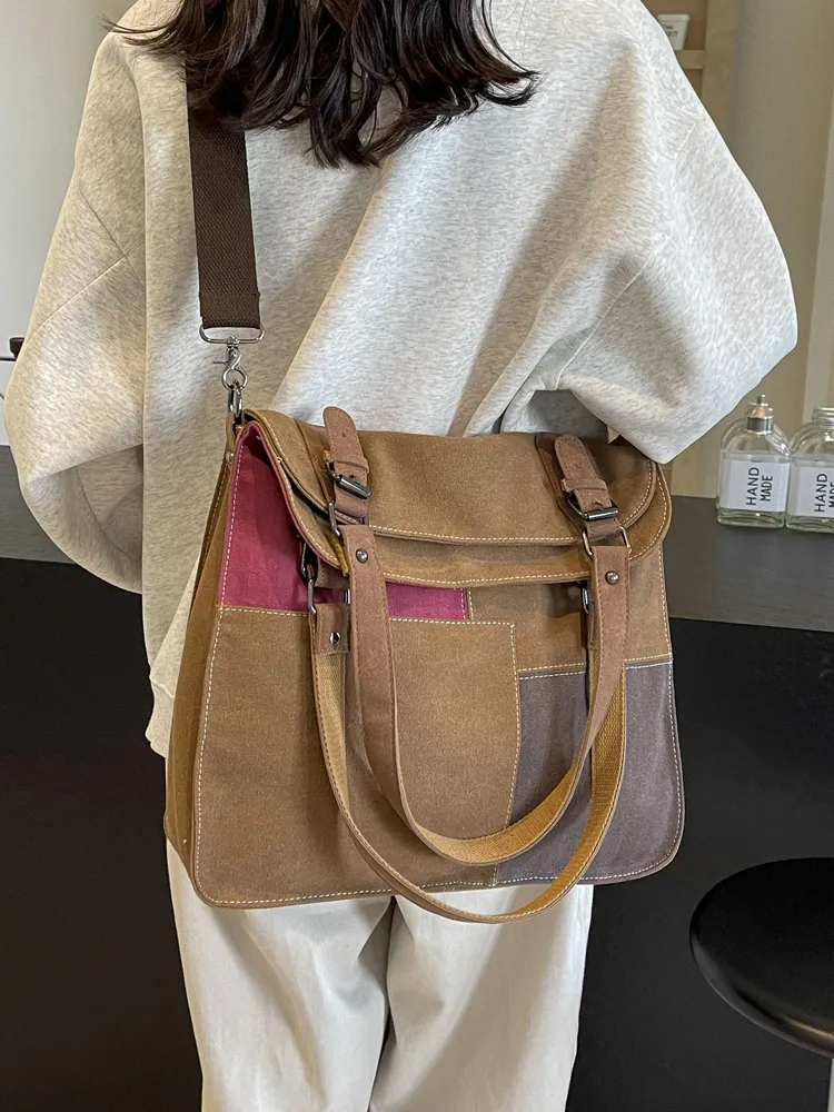 Retro Tote Bag for Women, Large Capacity Shoulder Bag, Crossbody - 2