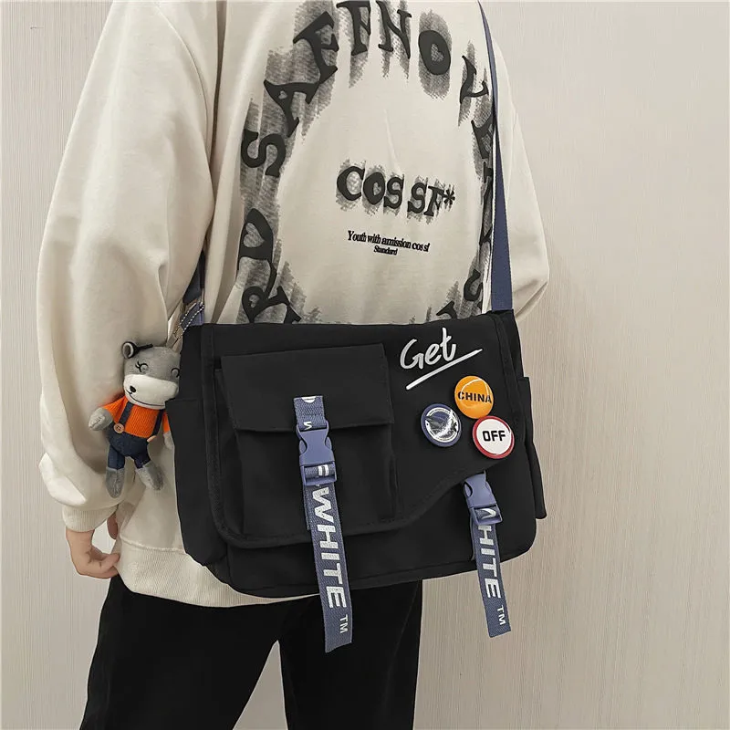 Men's Crossbody Bag 2025 Japanese Style Messenger Bag for College - 2