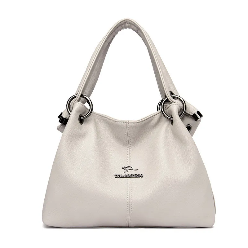 Leather Tote Bag for Women 2025 New Soft Cowhide Shoulder Bag - 1