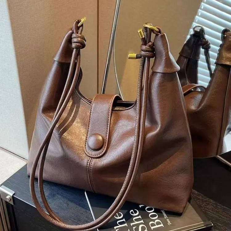 Retro Large Capacity Crossbody Bag 2025 New Casual Minimalist Tote - 2