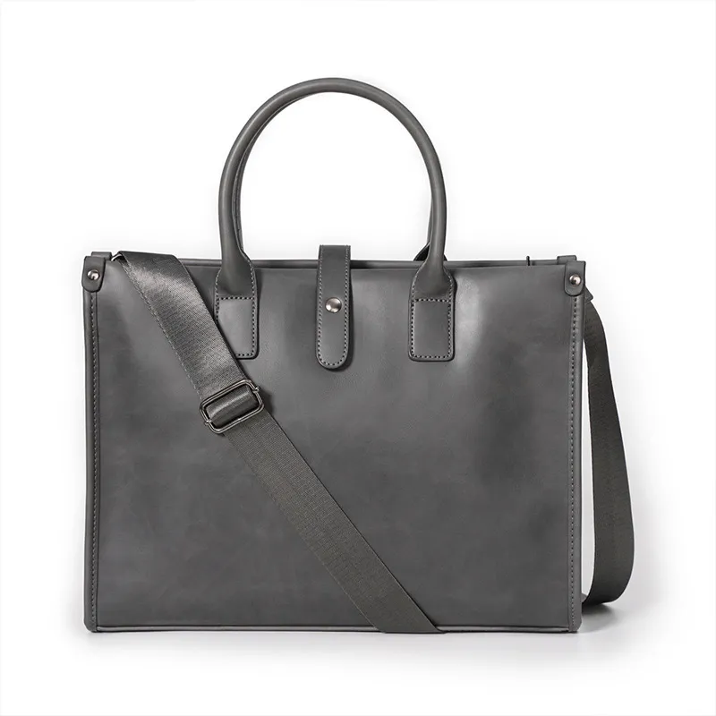 Vintage Leather Messenger Bag for Men, Business Laptop Briefcase - 2