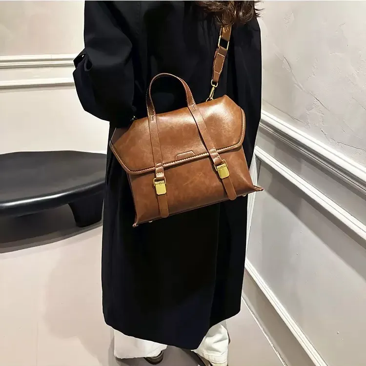 2025 Vintage College Backpack for Women, Large Capacity PU Rucksack - 4