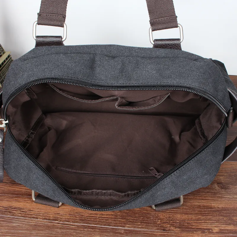 Canvas Crossbody Bag Men's Casual Shoulder Bag 14 Inch Laptop - 5