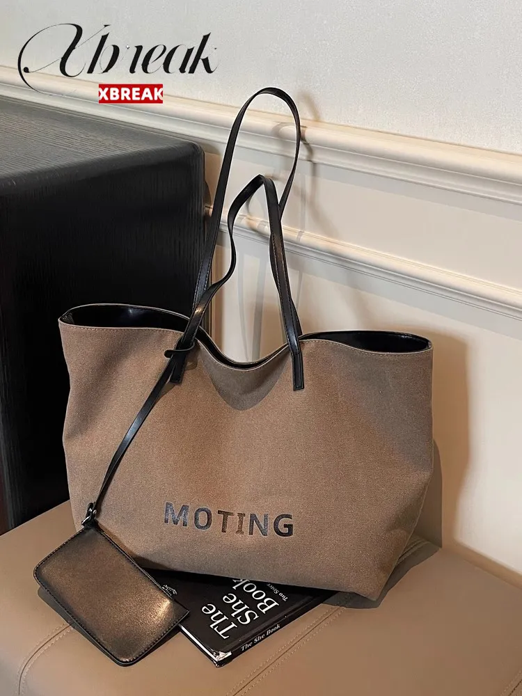 Large Capacity Canvas Tote Bag for Women, Fashionable Shoulder Bag for Commute & School - 5