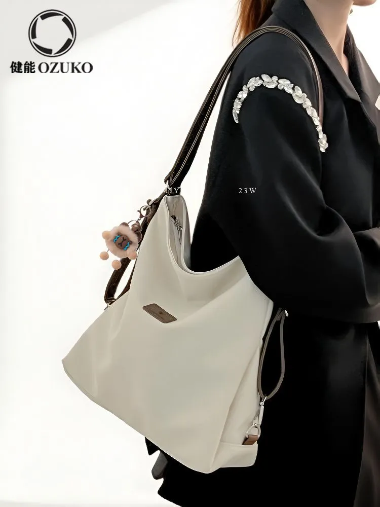 Women's Canvas Tote Backpack 2025 New Large Capacity Shoulder Bag - 2