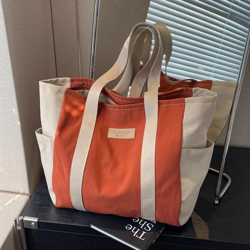 Canvas Tote Bag with Zipper - Large Capacity Women's Work Bag - 1