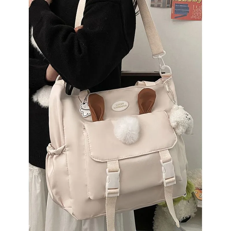 Stylish Solid Color Crossbody Bag, Large Capacity 13 Inch Laptop Backpack - 4