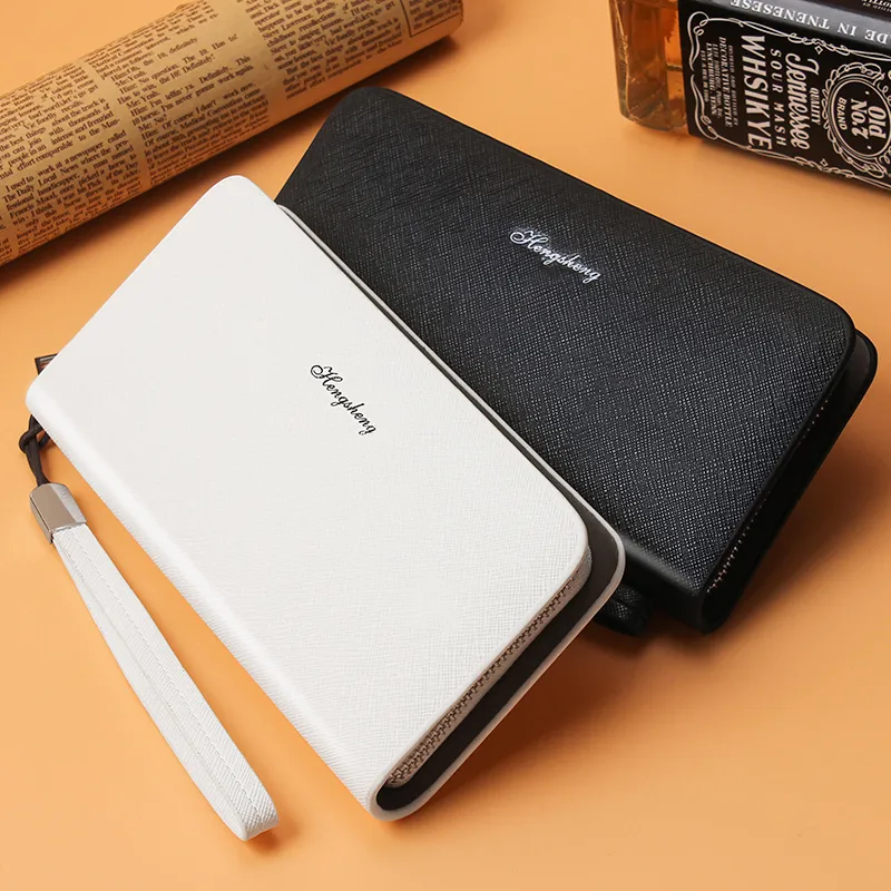 Men's Long Wallet with Card Slots & Zipper, Slim Phone Case Handbag - 2