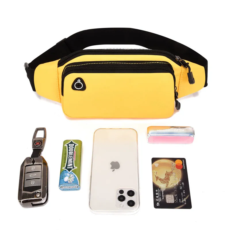 Elastic Waist Bag with Phone Pocket, 2-Layer Running Fanny Pack - 5
