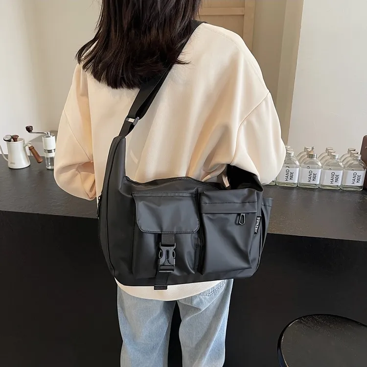 Men's Messenger Bag Large Capacity Nylon Shoulder Bag for Travel - 1