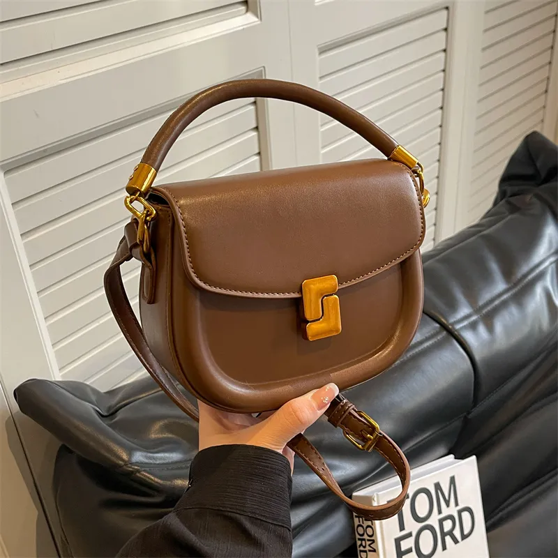 Saddle Bag 2025 New Retro Shoulder Bag for Women, Minimalist PU Leather Purse - 2