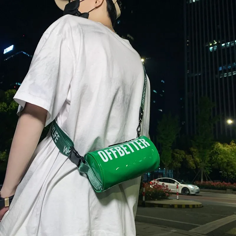 Men's Crossbody Bag Ins Fashion Round Tube Shoulder Bag Street Style - 4