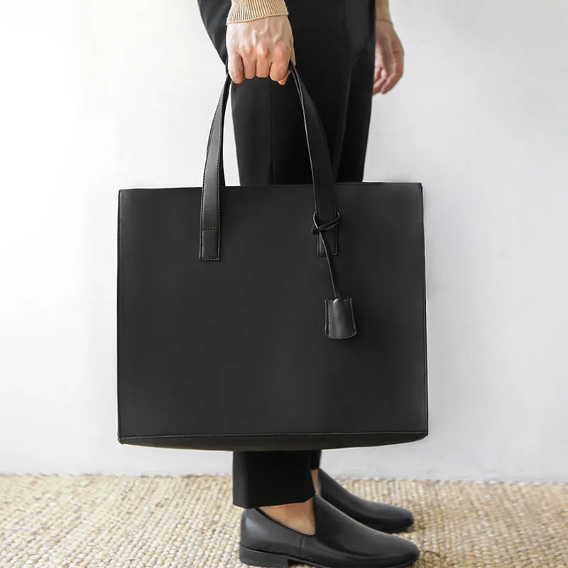 Men's Leather Tote Bag Crossbody Shoulder Bag Business Briefcase - 3