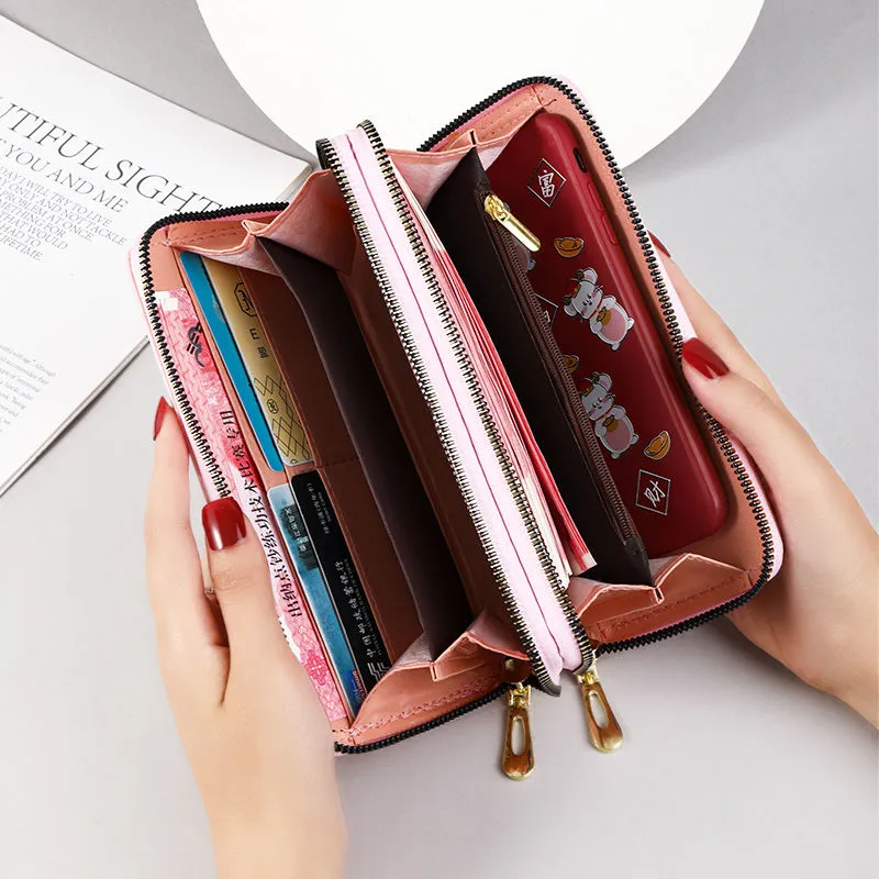 2025 Women's Long Zip Wallet Large Capacity Wristlet Card Coin Phone Purse - 4