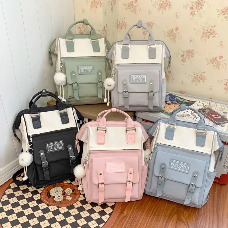 Stylish Waterproof Backpack for Women - Large Capacity Daypack with Color Block Design - 1