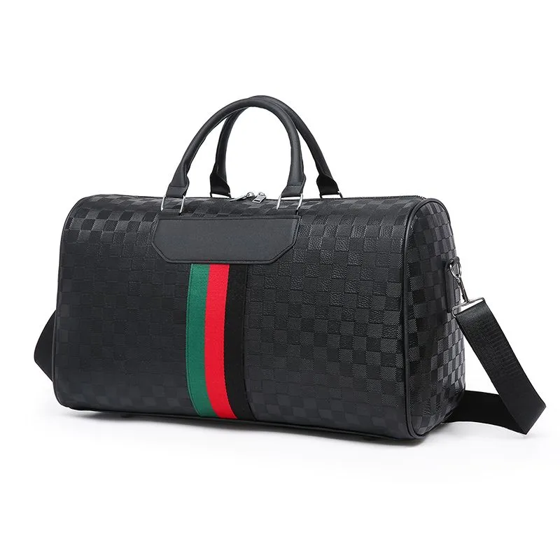 Foldable Travel Bag 2024, Black Stripe Shoulder Tote & Gym Duffel - 3