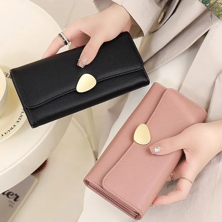 Long Wallet for Women, Soft PU Leather, Slim Cardholder Phone Case Purse - 1