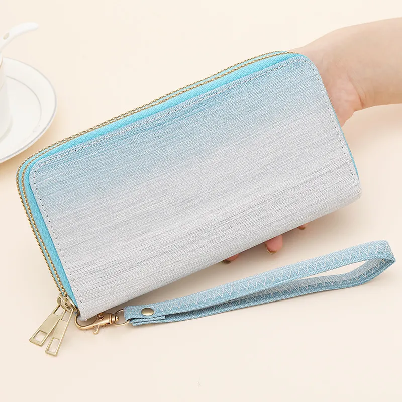 Gradient Color Large Capacity Women's Wallet Beach Tote Phone Crossbody Bag - 2