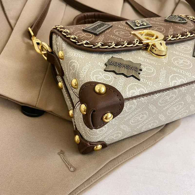 Stylish Small Square Bag 2023, Shoulder Crossbody Bag with Medals - 5