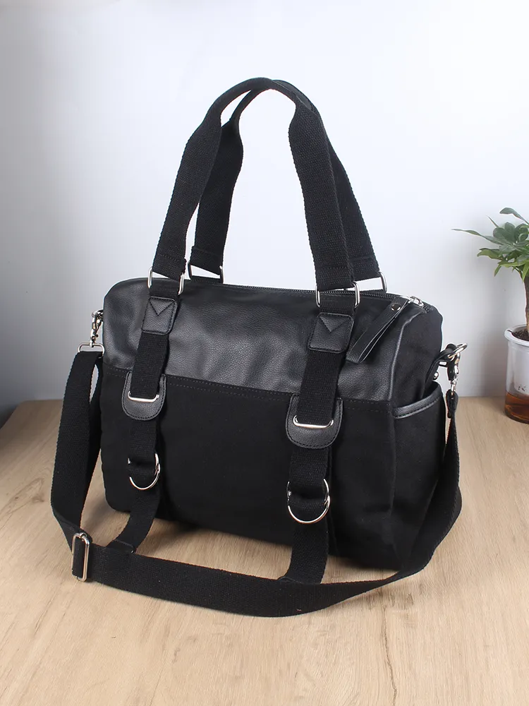 Men's Canvas Messenger Bag Large Capacity Crossbody Shoulder Bag - 4
