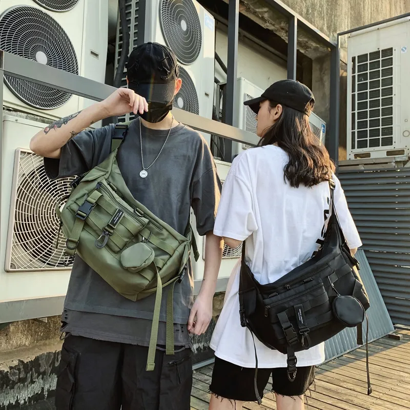 Japanese Style Ins Messenger Bag Unisex Crossbody Dark Aesthetic - 4