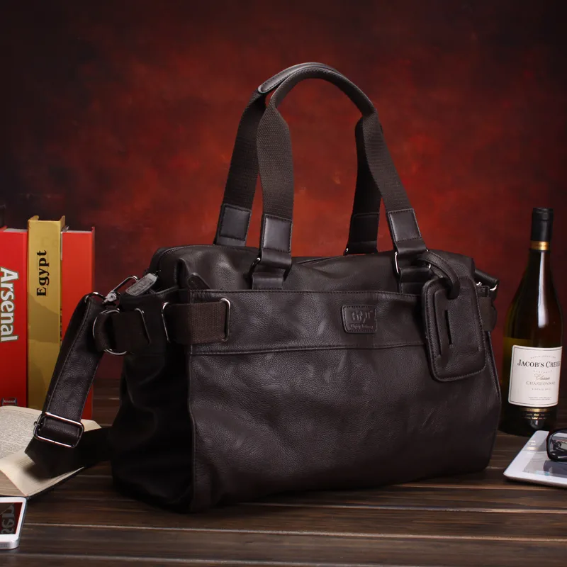 Leather Men's Messenger Bag 16 Inch Laptop Crossbody Shoulder Bag - 1