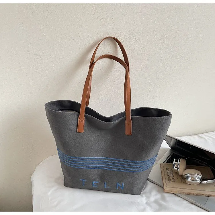 Canvas Tote Bag Women Large Capacity Casual Shoulder Bag - 3