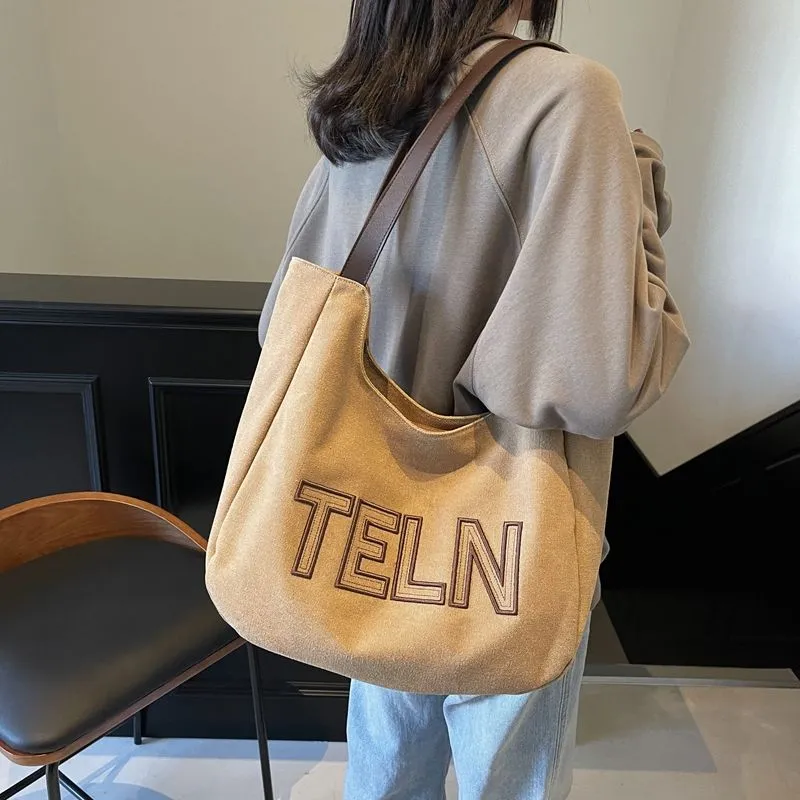 Large Tote Bag for Women, Lightweight Canvas Shoulder Bag for Commute - 1