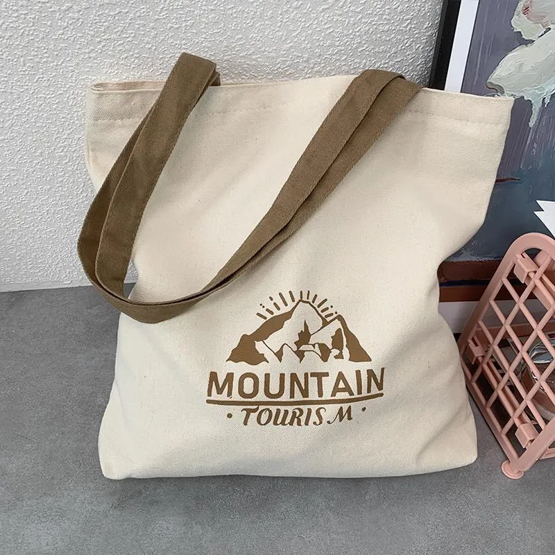 Canvas Tote Bag Large Capacity Ins Lazy Style Shoulder Bag Unisex - 2