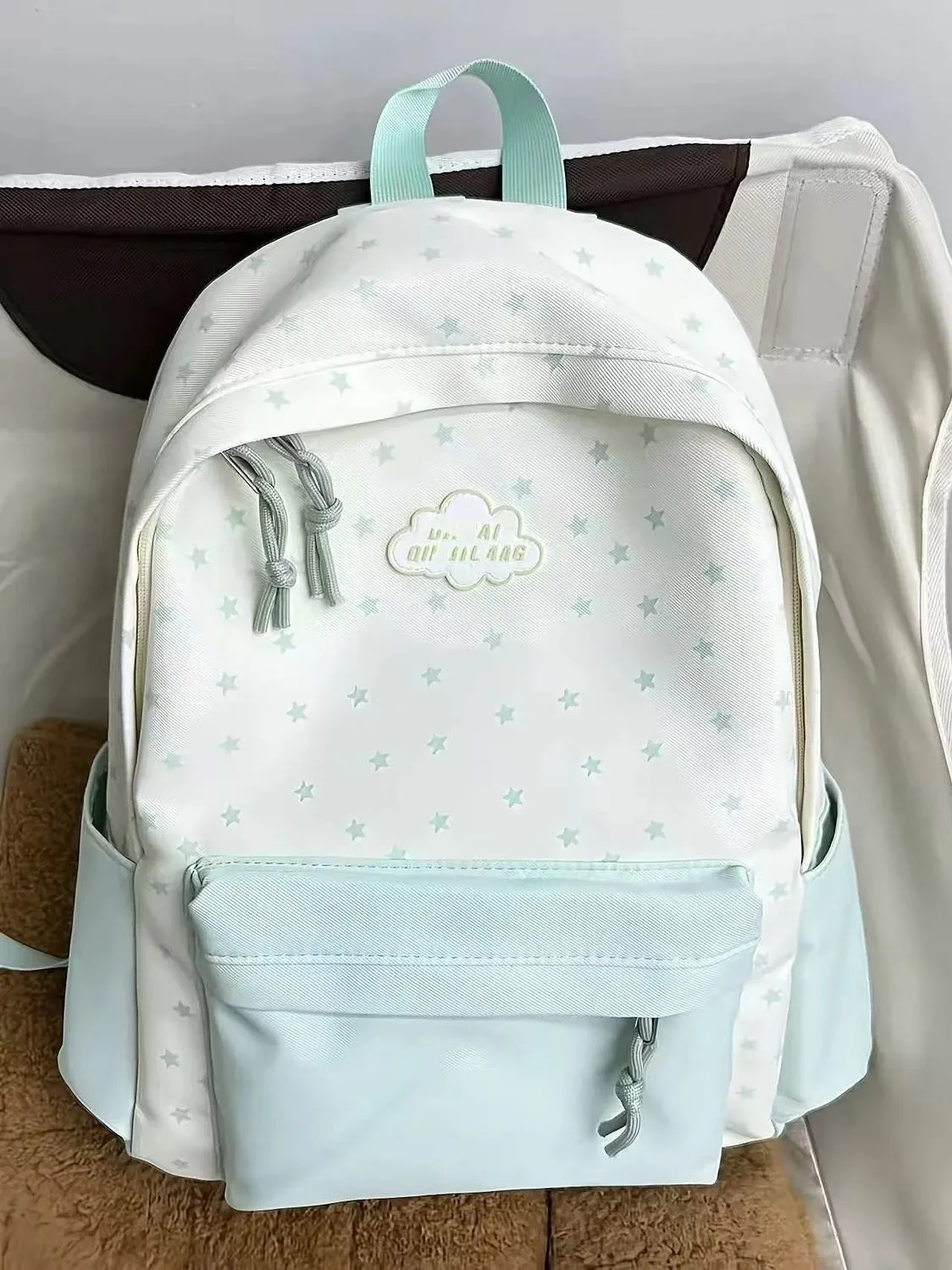 Stars Backpack for Girls, Large Capacity Nylon School Bag, Cute Ins Style - 2