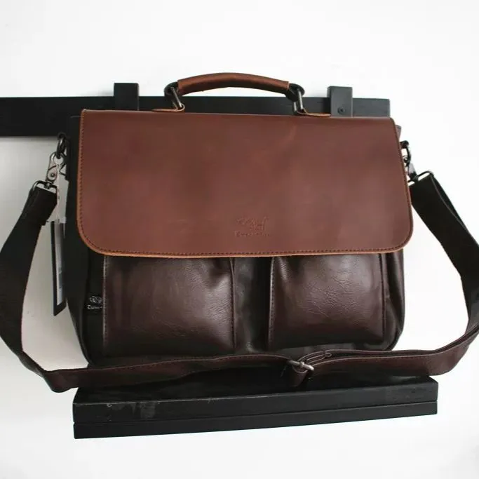 Vintage Handbag Briefcase Crossbody Bag for Business Casual Travel - 3