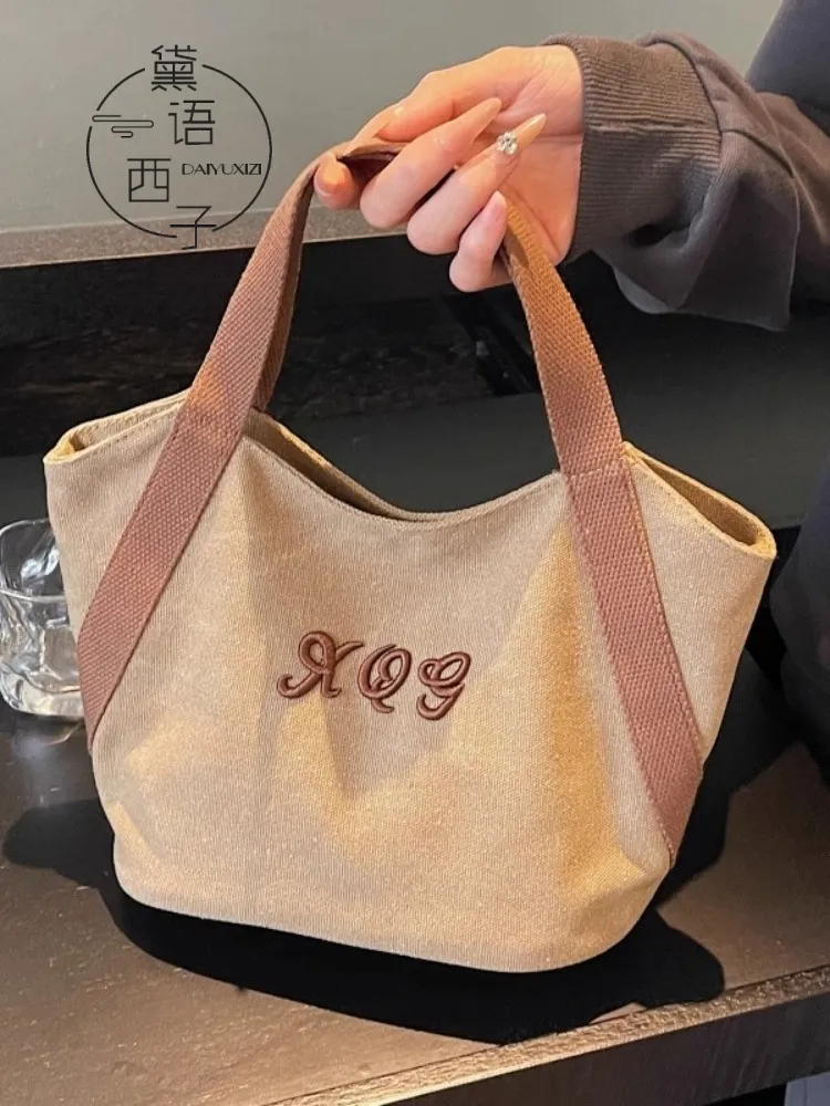 Canvas Tote Bag for Women, Large Capacity Zipper Closure, Daily Commute - 2