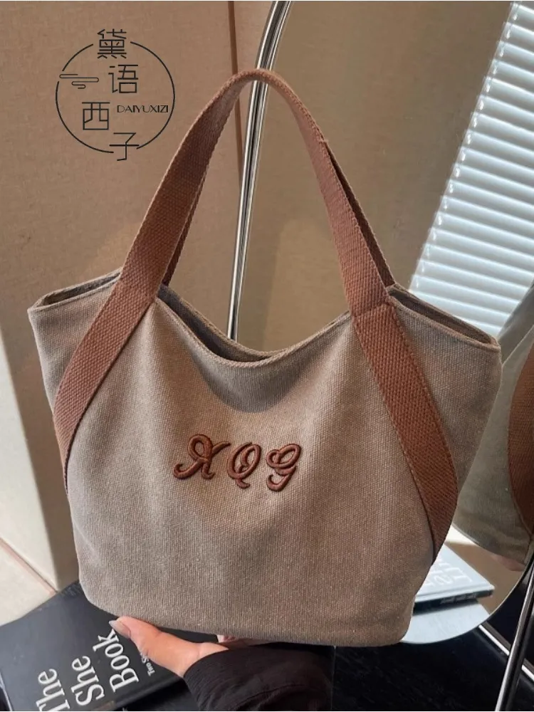 Canvas Tote Bag for Women, Large Capacity Zipper Closure, Daily Commute - 3