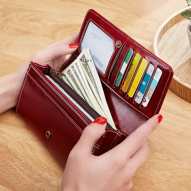 Vintage Long Zip Wallet for Women 2025 Large Capacity Phone Card Holder - 2