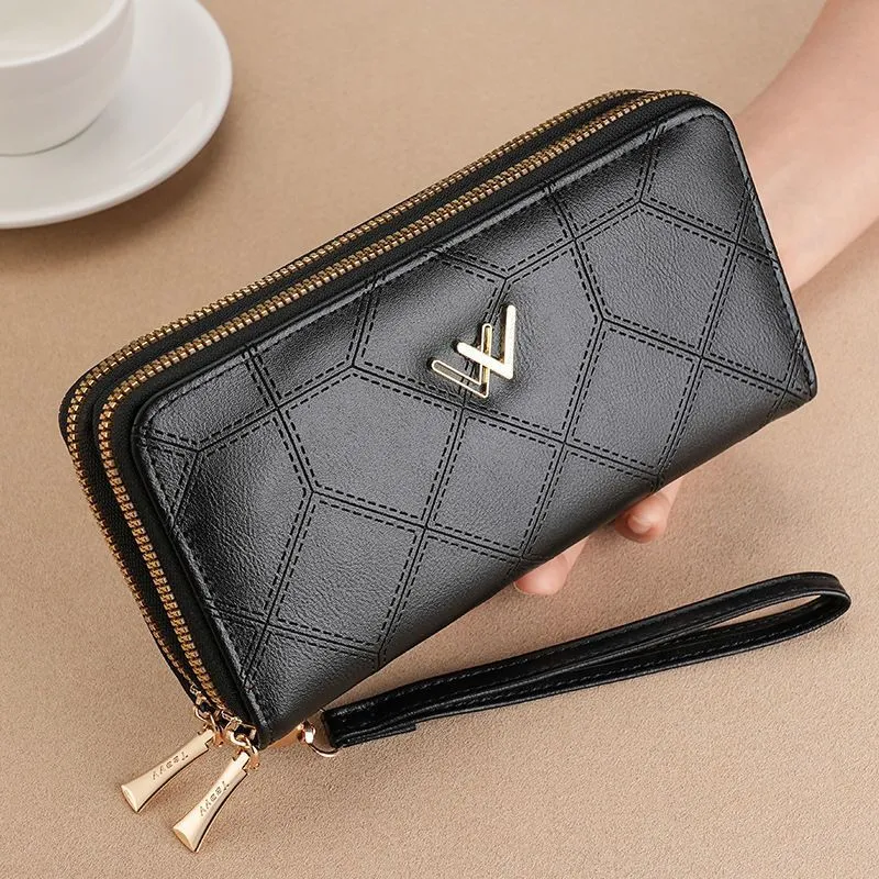Women's Wallets 2025 Long Zip Double Layer Quilted Fashion Clutch - 5