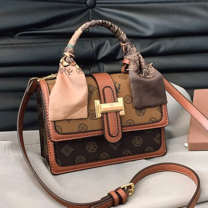 Retro Crossbody Bag for Women 2025 Spring Summer PU Small Square Purse - 2