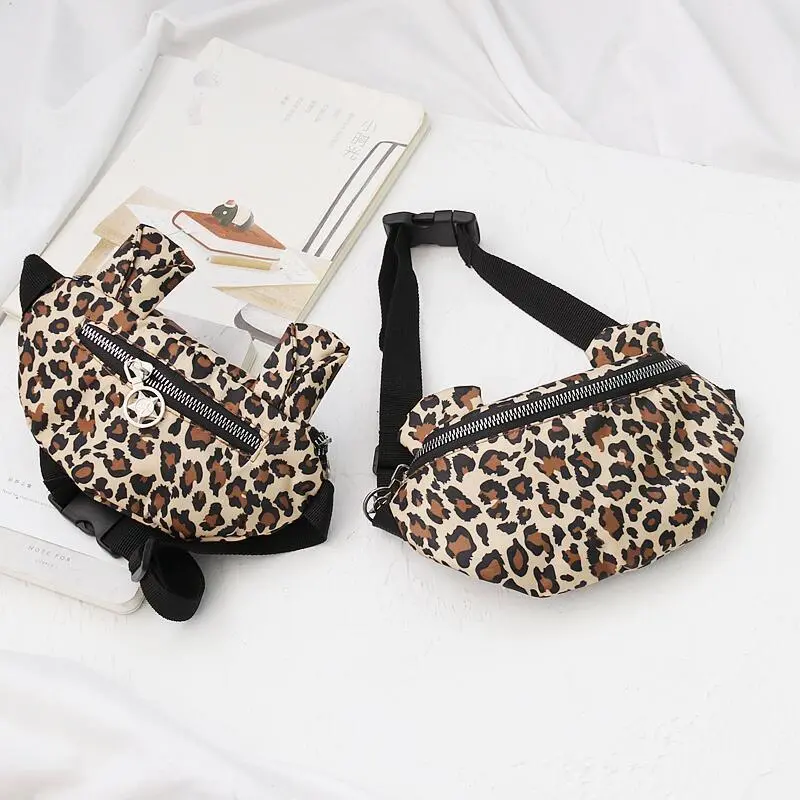 Leopard Print Waist Bag for Girls, Kids Crossbody Bag, Cute Baby Sling Bag - 2