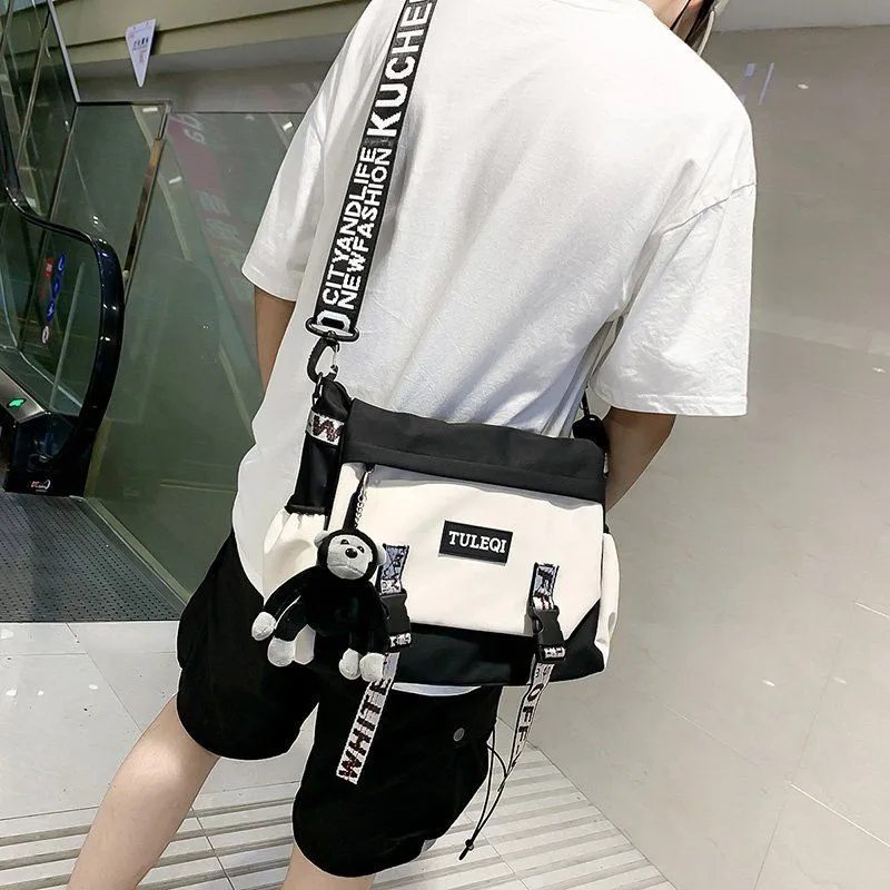 Men's Canvas Crossbody Bag - Japanese Style Workwear Messenger Bag - 2
