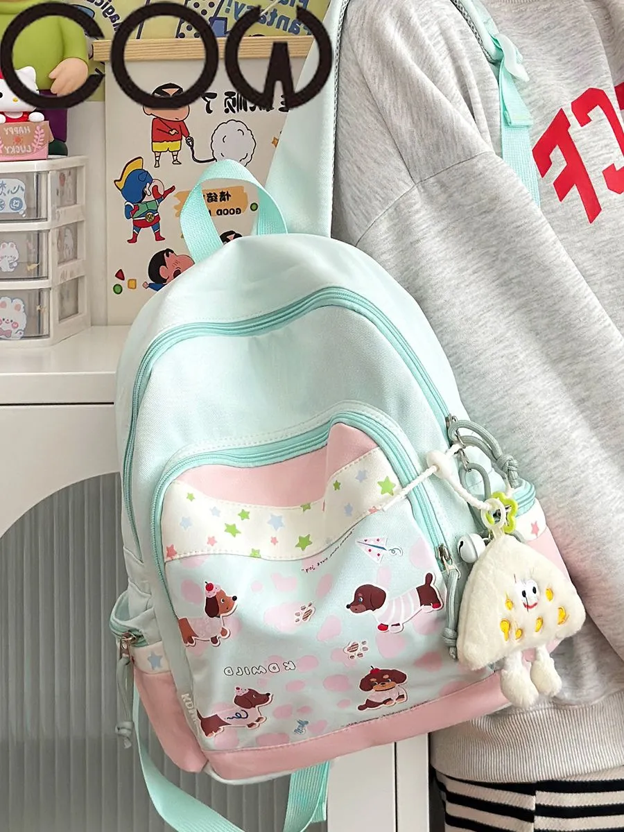Cute Korean School Backpack for Girls - Stylish Nylon Rucksack for College - 4
