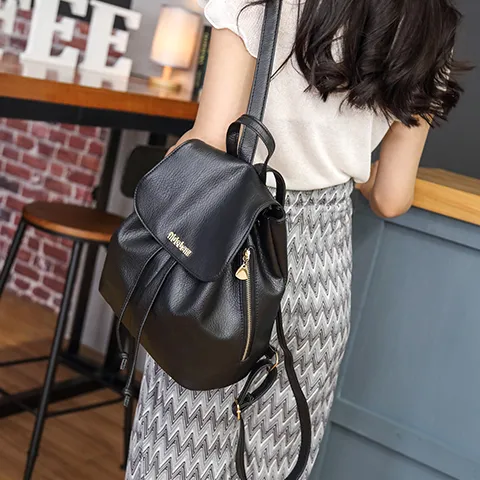 Women's Backpack PU Leather Rucksack Fashionable Casual Daypack - 3