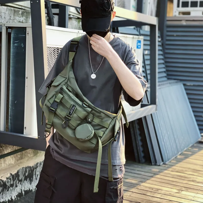 Japanese Style Ins Messenger Bag Unisex Crossbody Dark Aesthetic - 1