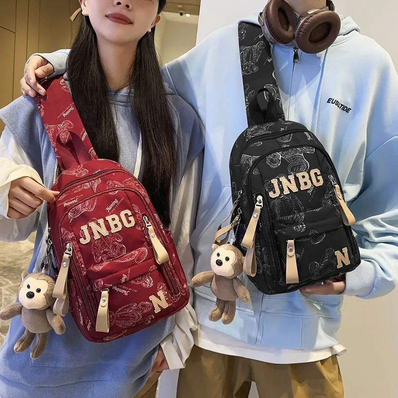Waterproof Nylon Crossbody Bag for Women & Men, Casual Two-Way Backpack - 1