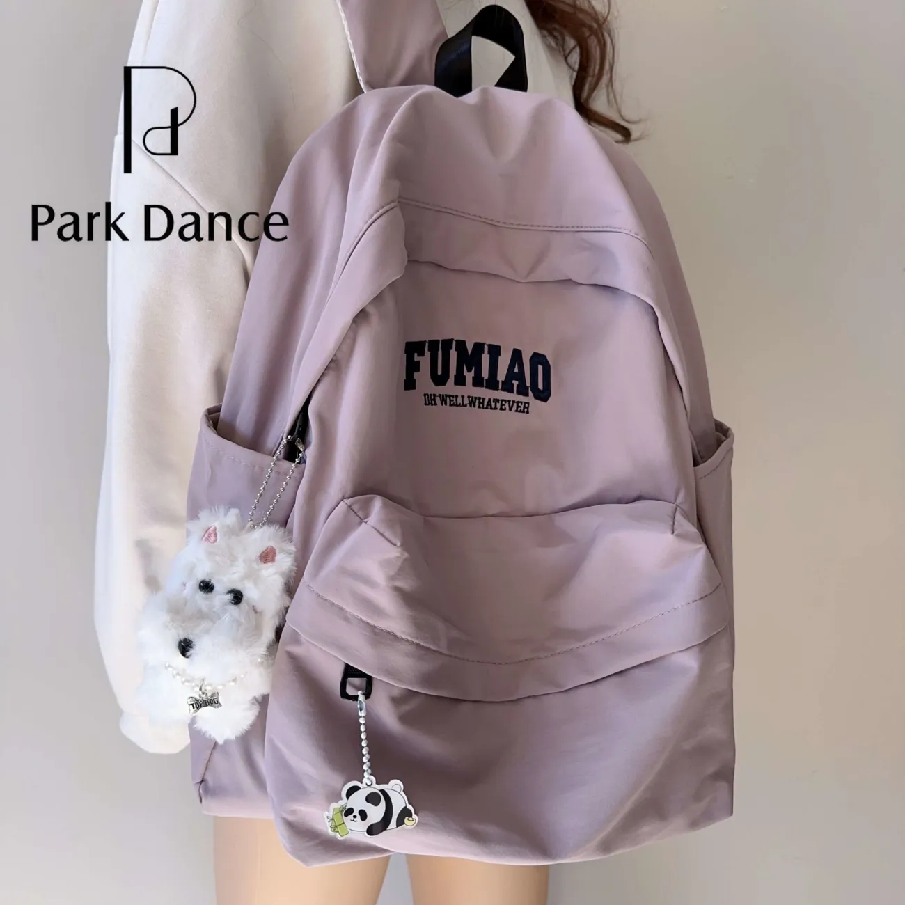 Women's Backpack Korean Style Minimalist Daypack for High School Students - 2