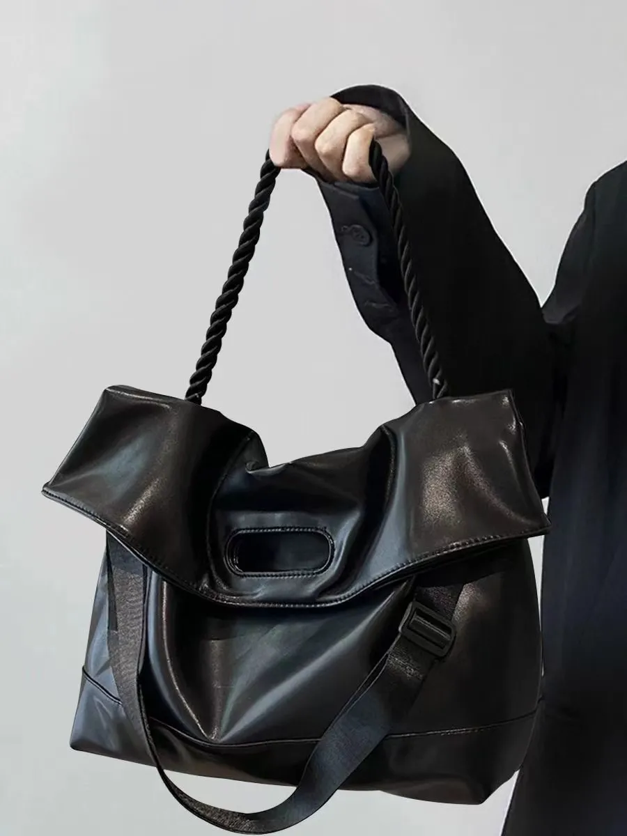 Large Capacity Tote Bag for Commute, Soft Leather Shoulder Bag for Students - 2