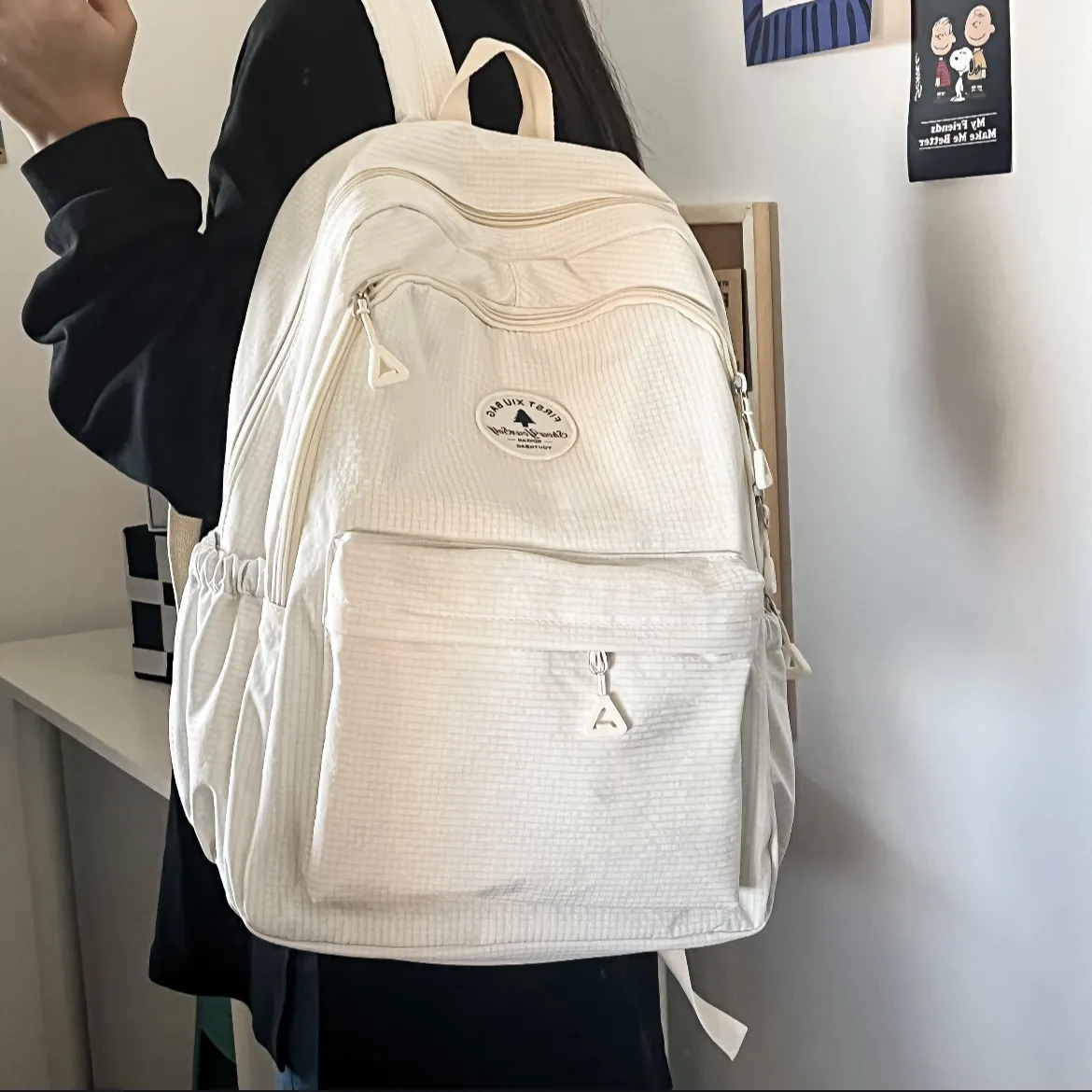 Minimalist Backpack for Women Large Capacity School Bag Ins Style - 4